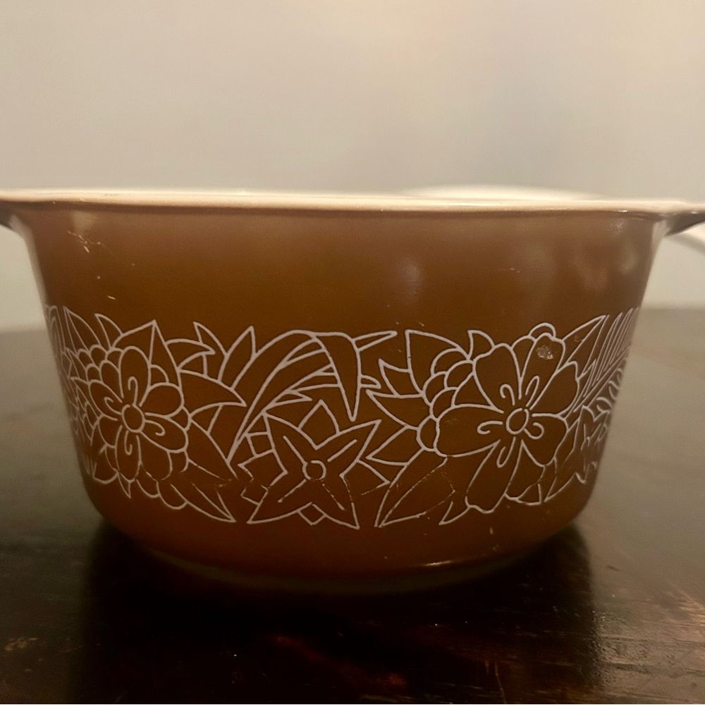 Brown Floral Patterned Bowl